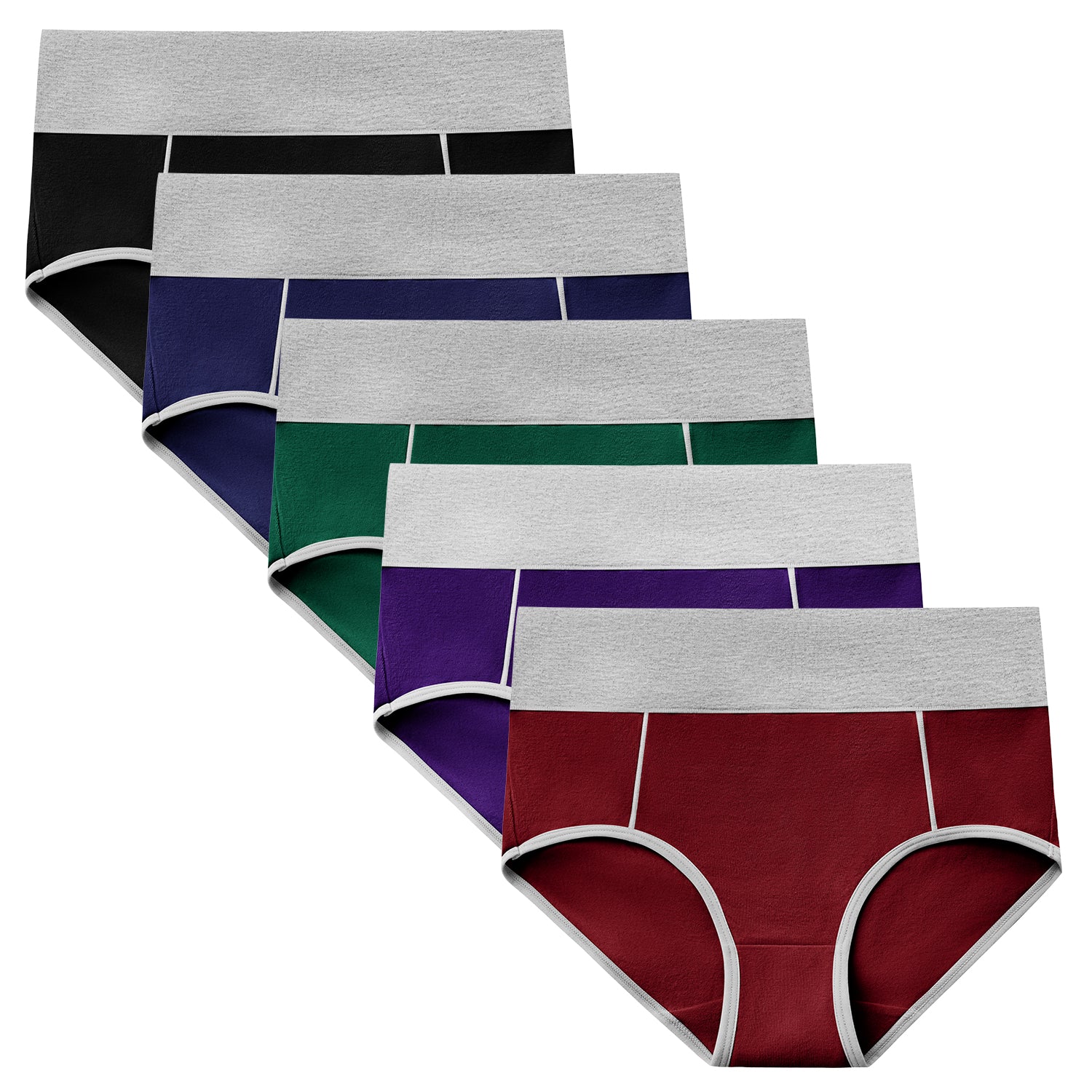5-Pack Pokarla Women's Cotton Stretch Mid Rise Panties only $18.19