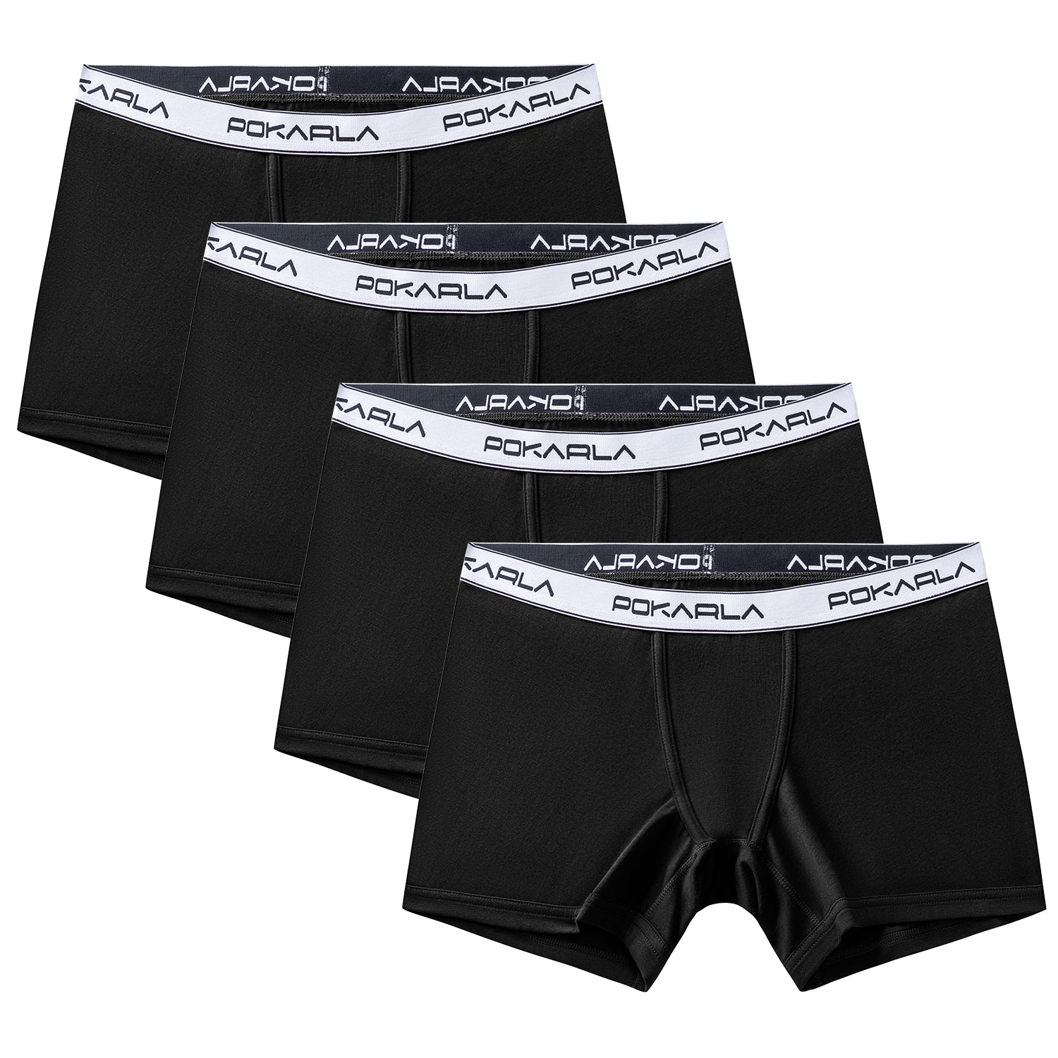 POKARLA 4.5 Inseam Womens Cotton Boxer Briefs Underwear Boy Shorts Panties  4 Pack(Regular & Plus Size)